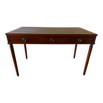 Bureau plat style Louis XVI "Coubertin" en acajou réédition Grange