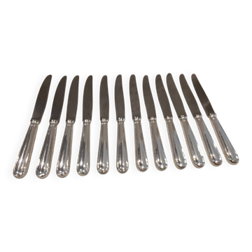 12 silver-plated table knives by Christofle, Albi pattern