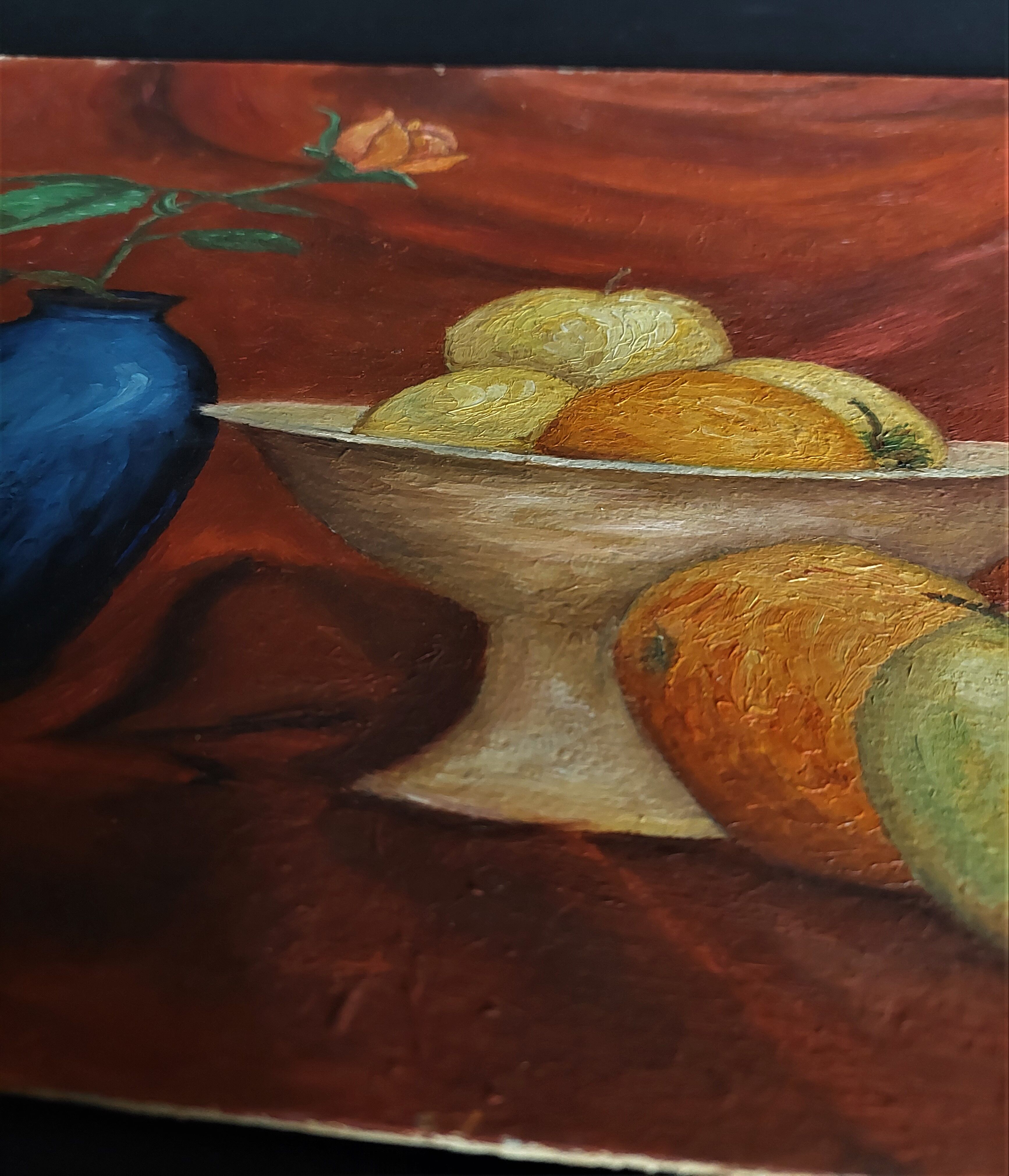 Oil painting on still life panel