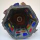 Peter Marsh porch lantern, colored glass, lead and Hammered Sheet metal, 1950s Arts & Crafts