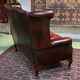 Chesterfield 2-seater leather-eared sofa from the 80s