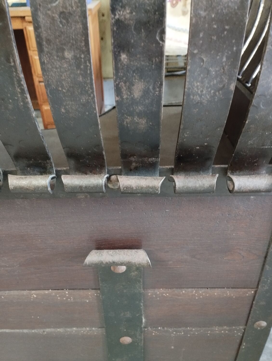 Wood and steel bar counter