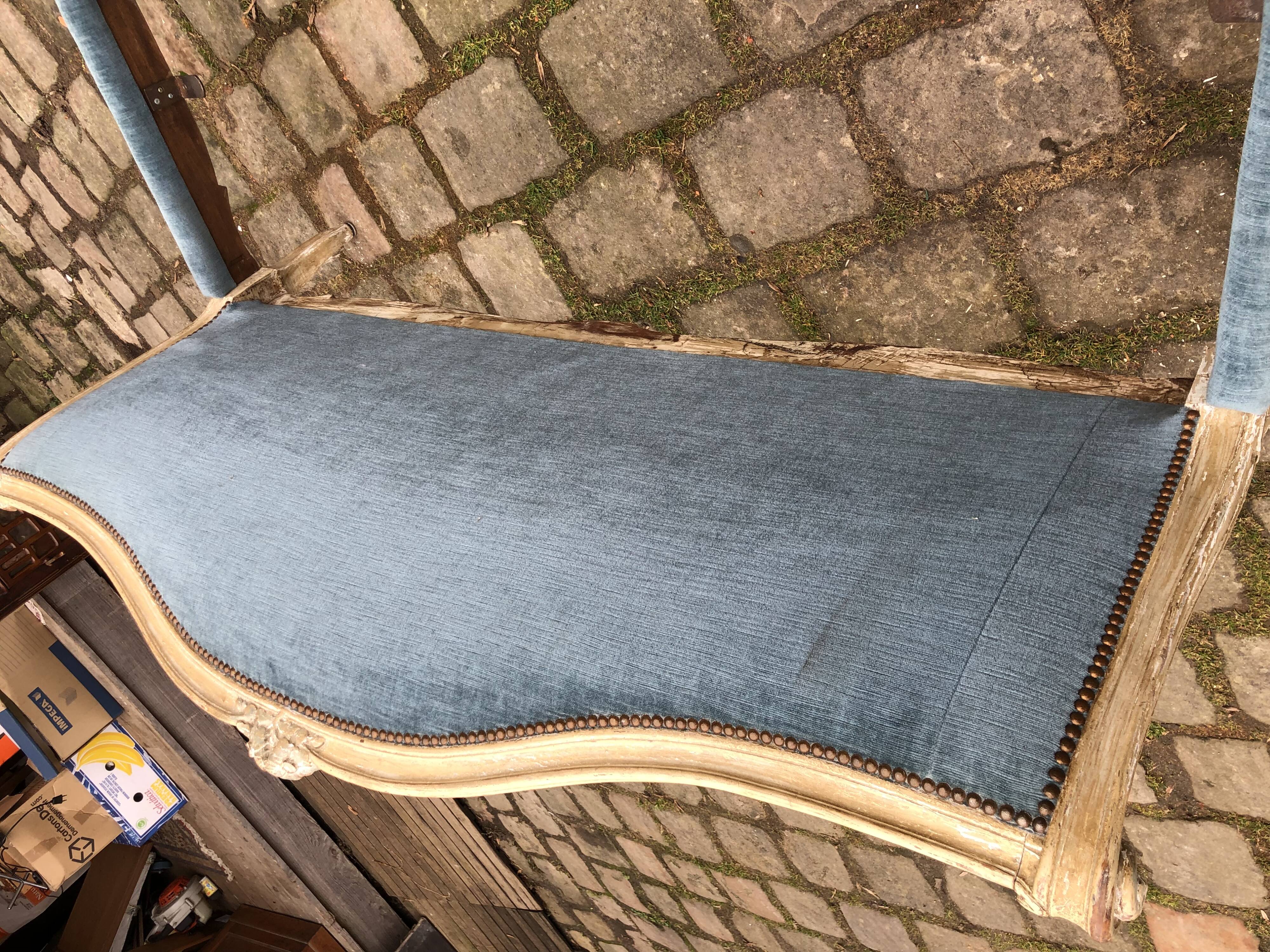 Louis xv style bed stamped Bontemps paris upholsterer