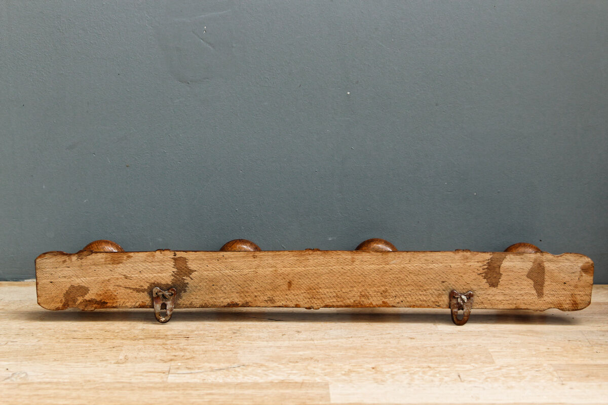 Wall coat rack, turned wood
