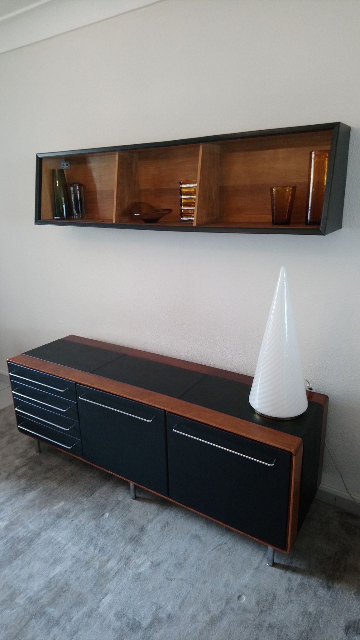 Rare row of wood and leatherette of the 60s 70s