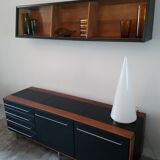 Rare row of wood and leatherette of the 60s 70s