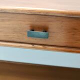 Entryway Set of Wall Mirror, Walnut Console and Bench by Brugnoli, Italy
