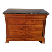 Louis Philippe period chest of drawers in solid cherry wood