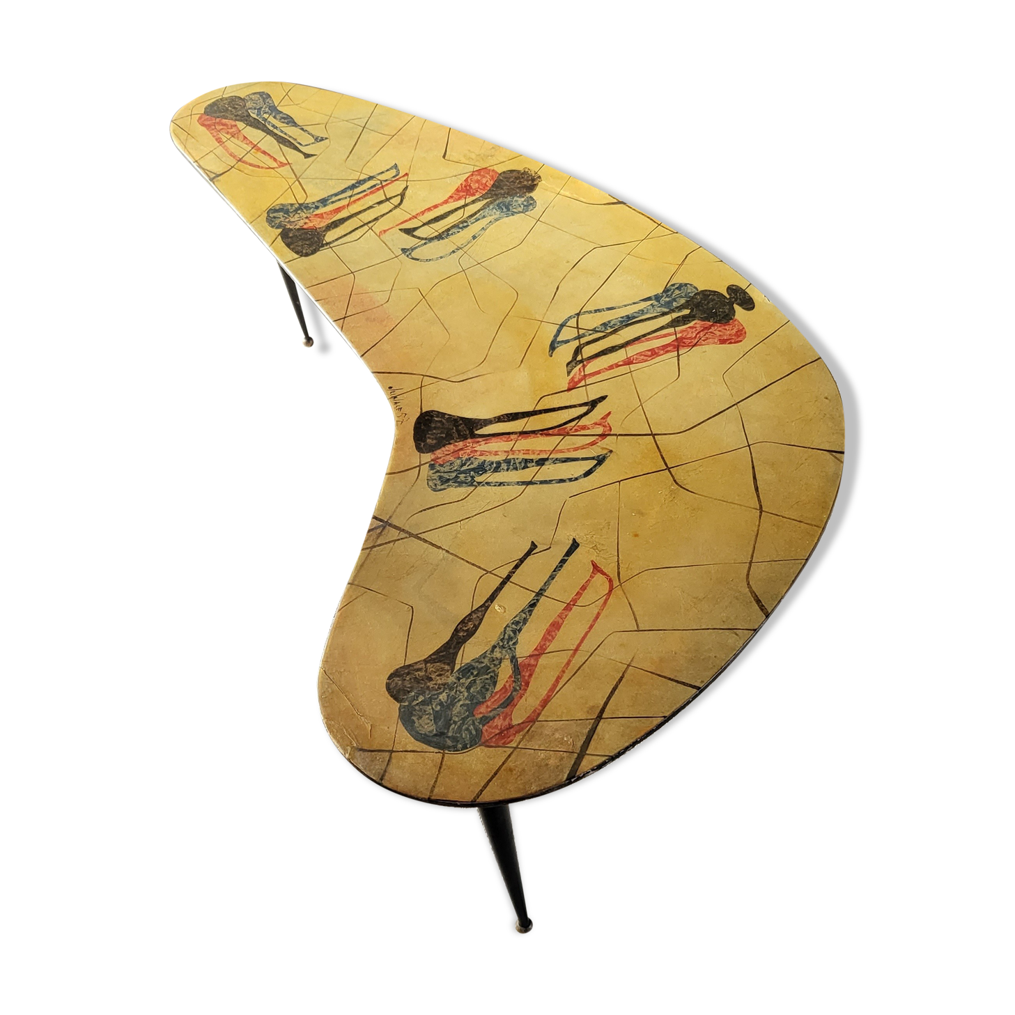 Table d’appoint peinte à la main par Decalage, Italie 1957