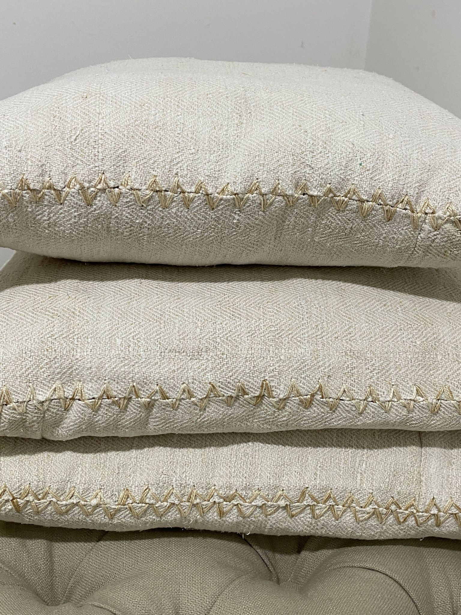 Kilim style cushion with hand embroidery