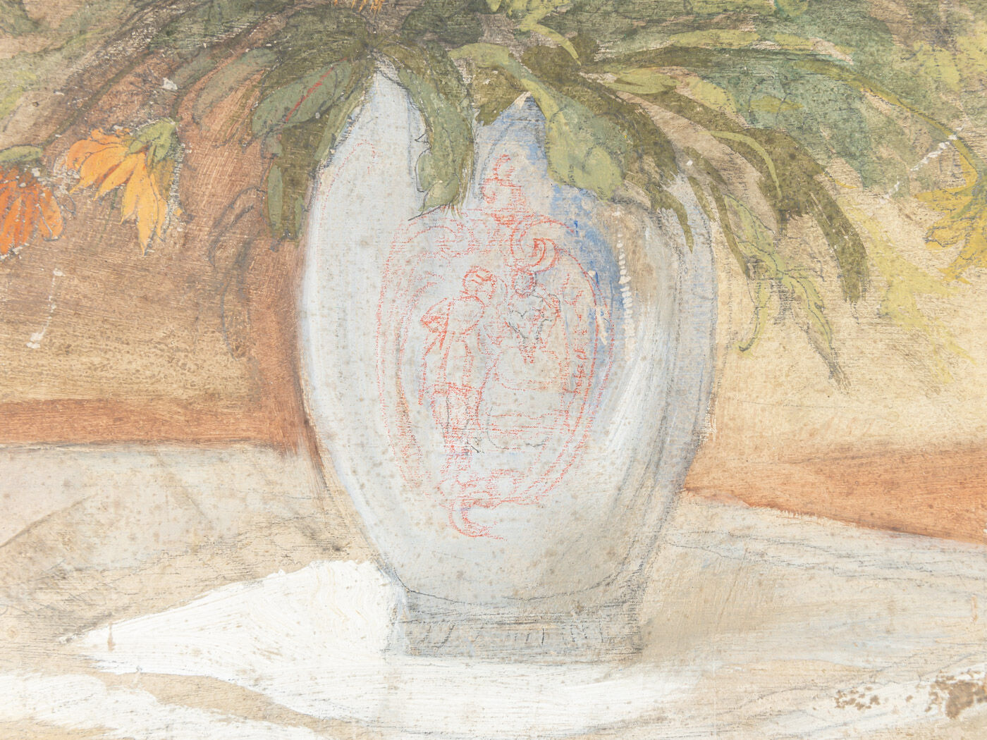 Art Déco Flowers, Aquarelle on thick Paper, 64 x 74 cm