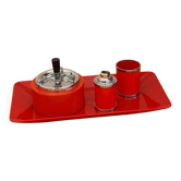 Vintage orange smoking set Soveno Made in France 1970s