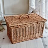 Panier rectangulaire osier tressé