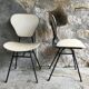 Pair of modernist chairs - black tubular base - vintage 1950