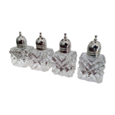 Ensemble de 2 mini-salières poivrières en verre taillé