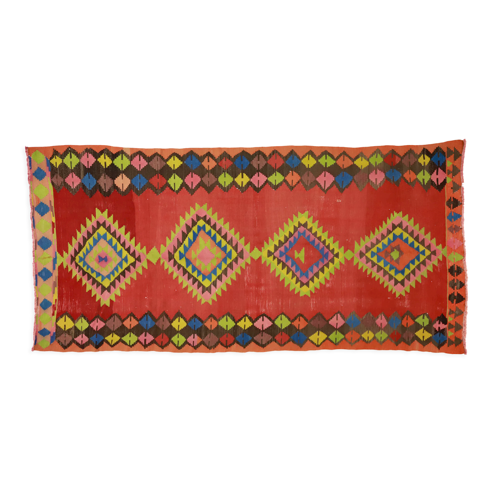 Anatolian handmade kilim rug 440 cm x 153 cm