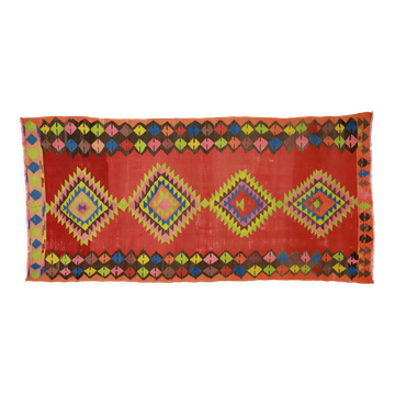 Anatolian handmade kilim rug 440 cm x 153 cm