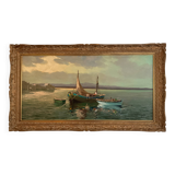 Seascape oil painting / Return from fishing