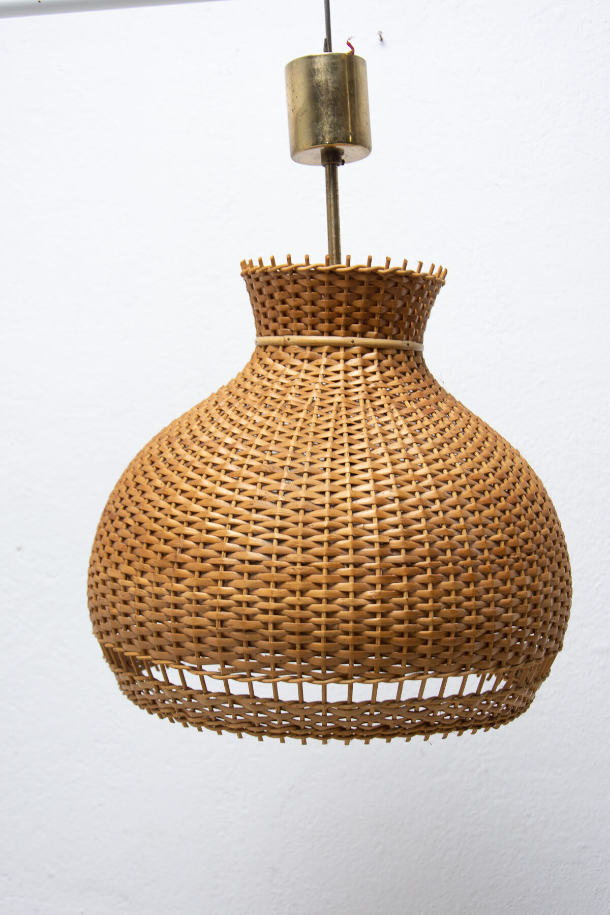 Mid century wicker hanging chandelier by ULUV, 1960´s