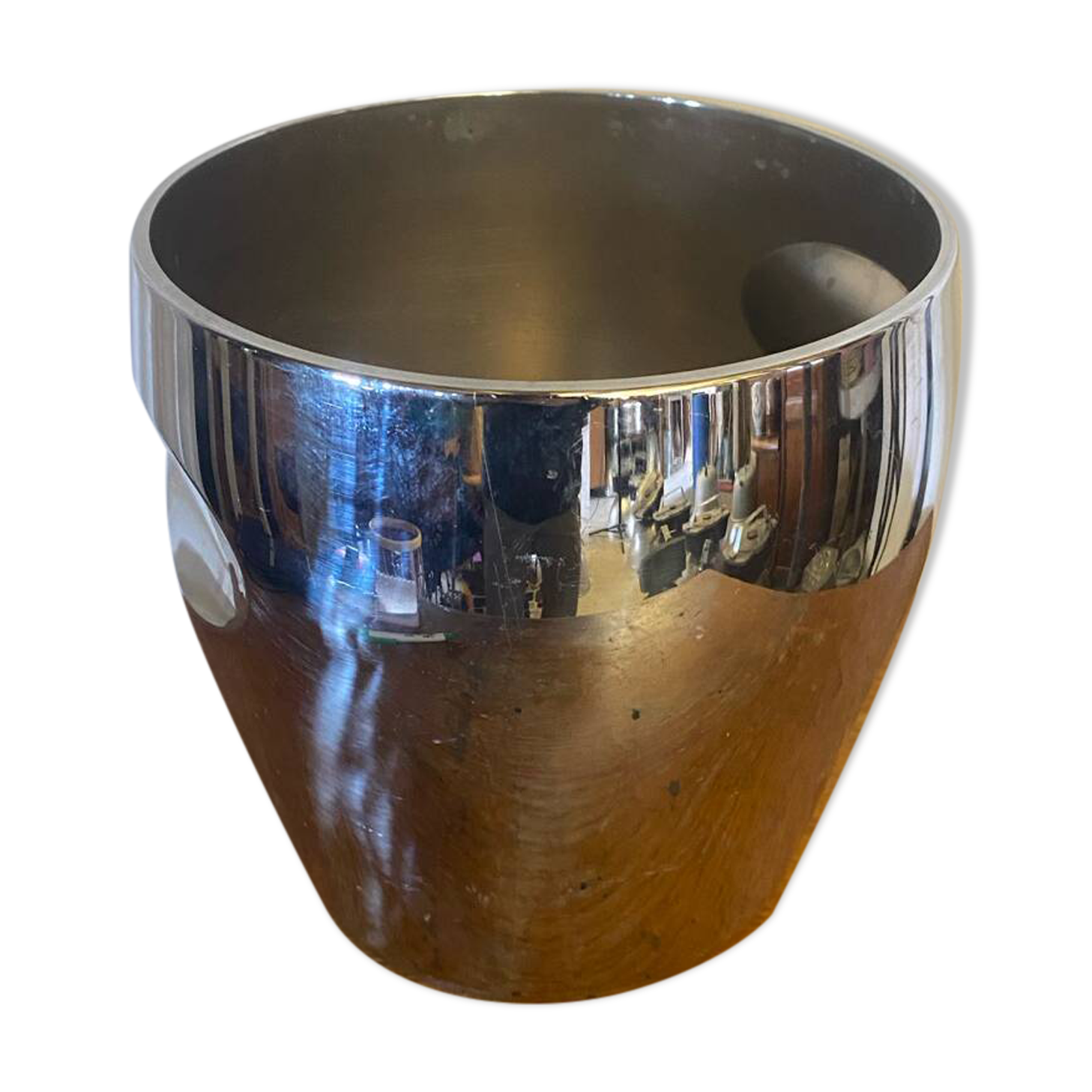 Vintage Alessi Champagne Bucket, Model 872, Polished Stainless Steel, Made in Italy