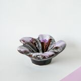 Vide-poche  / coupe en céramique étoile violet lilas et marron 1970
