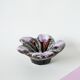 Purple lilac and brown star ceramic pocket tray / cup 1970