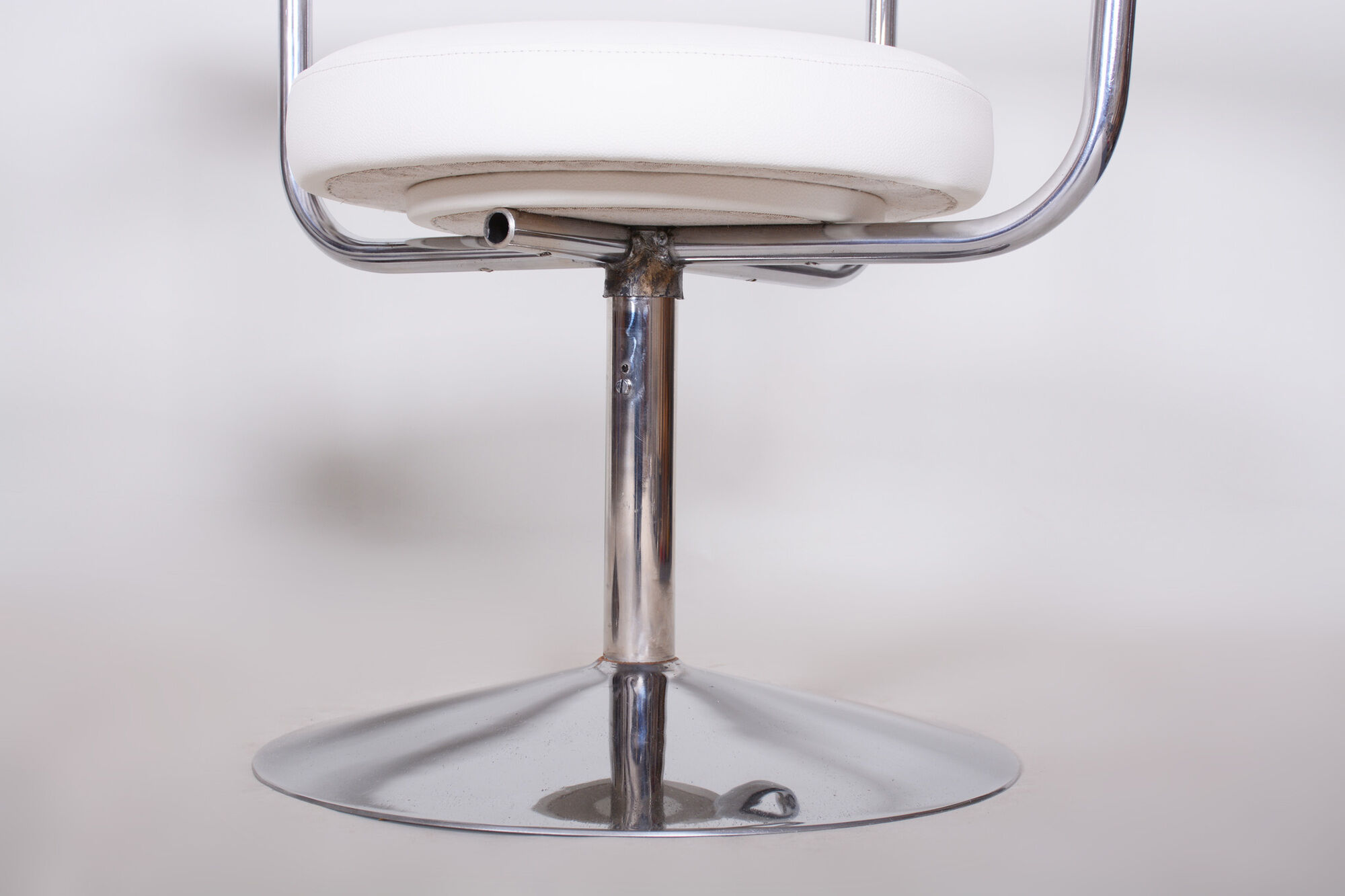 Pair of white swivel chairs - 1940s czechia