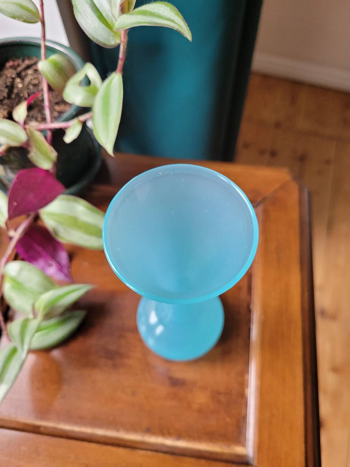 Blue opaline soliflore vase