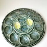 6 oyster plates and 1 large Saint-Clément dish