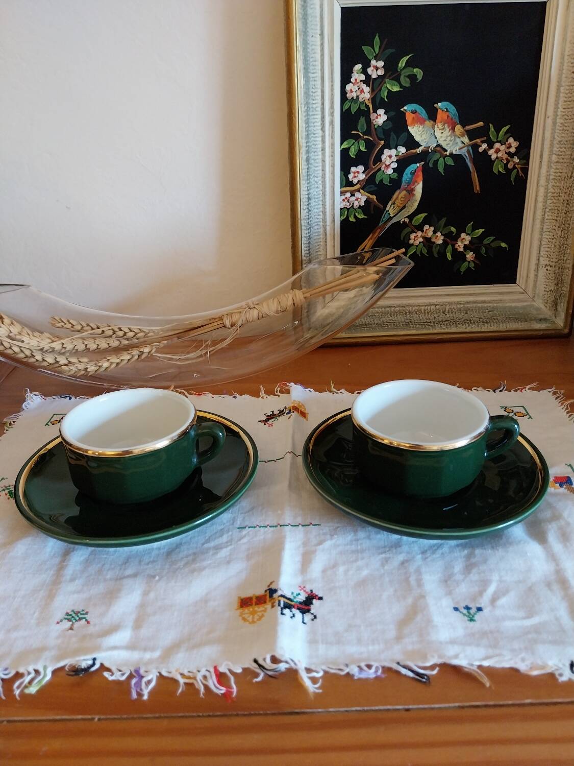 Parisian bistro cups, Chauvigny porcelain