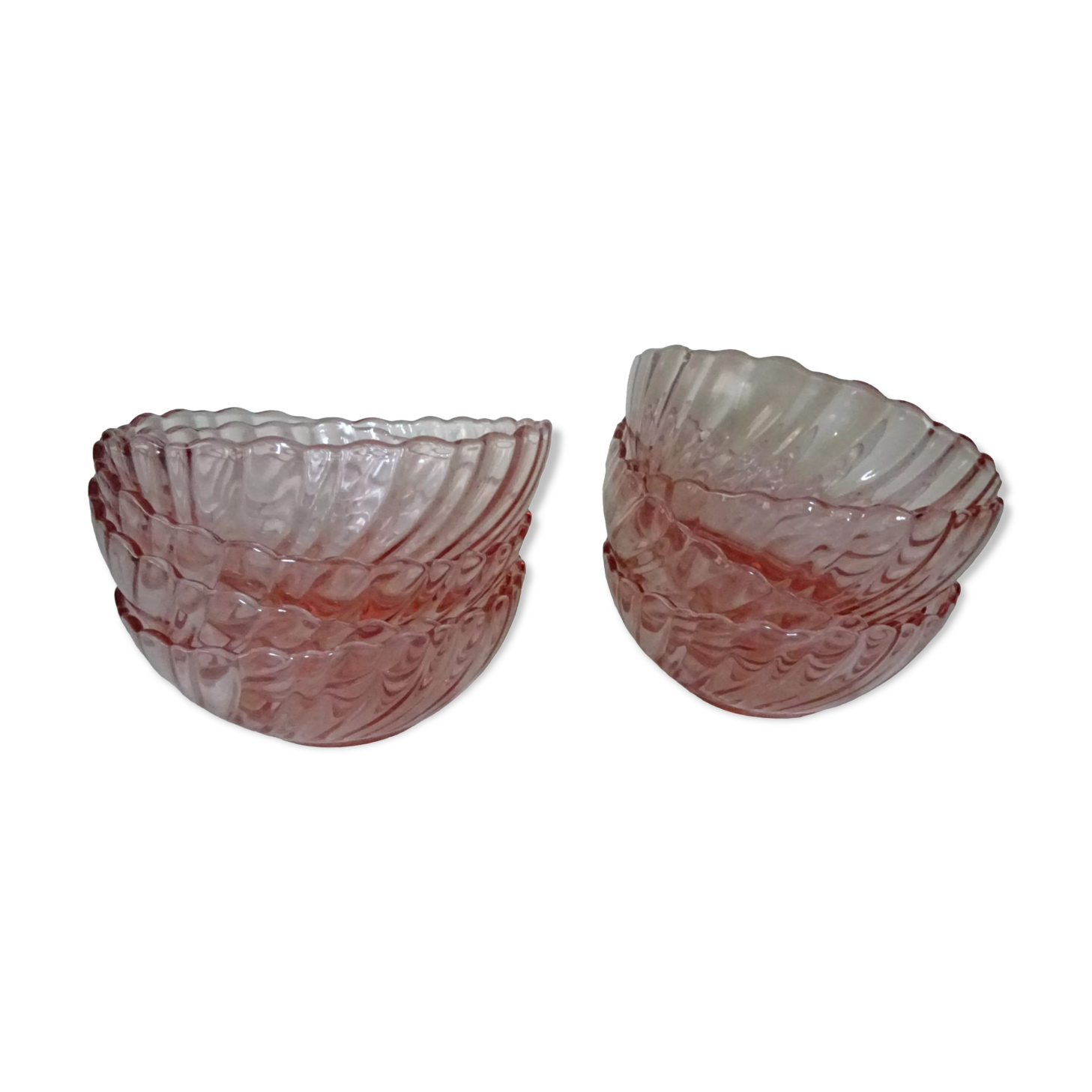 8 cups ARCOROC ROSALINE vintage twisted pink 358112