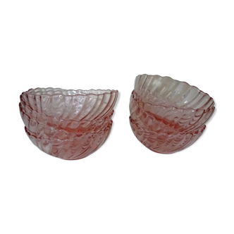8 cups ARCOROC ROSALINE vintage twisted pink 358112