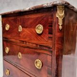 Commode d'entre deux style transition, satin & amarante, 19th