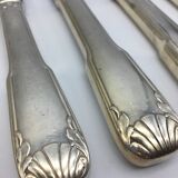 12 silver metal knives.