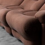 Rezia sofa 7 modules brown fabric 1p 70s vintage modern