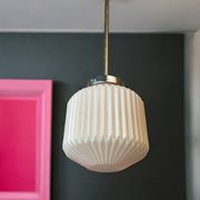 Pink Art Deco glass hanging lamp
