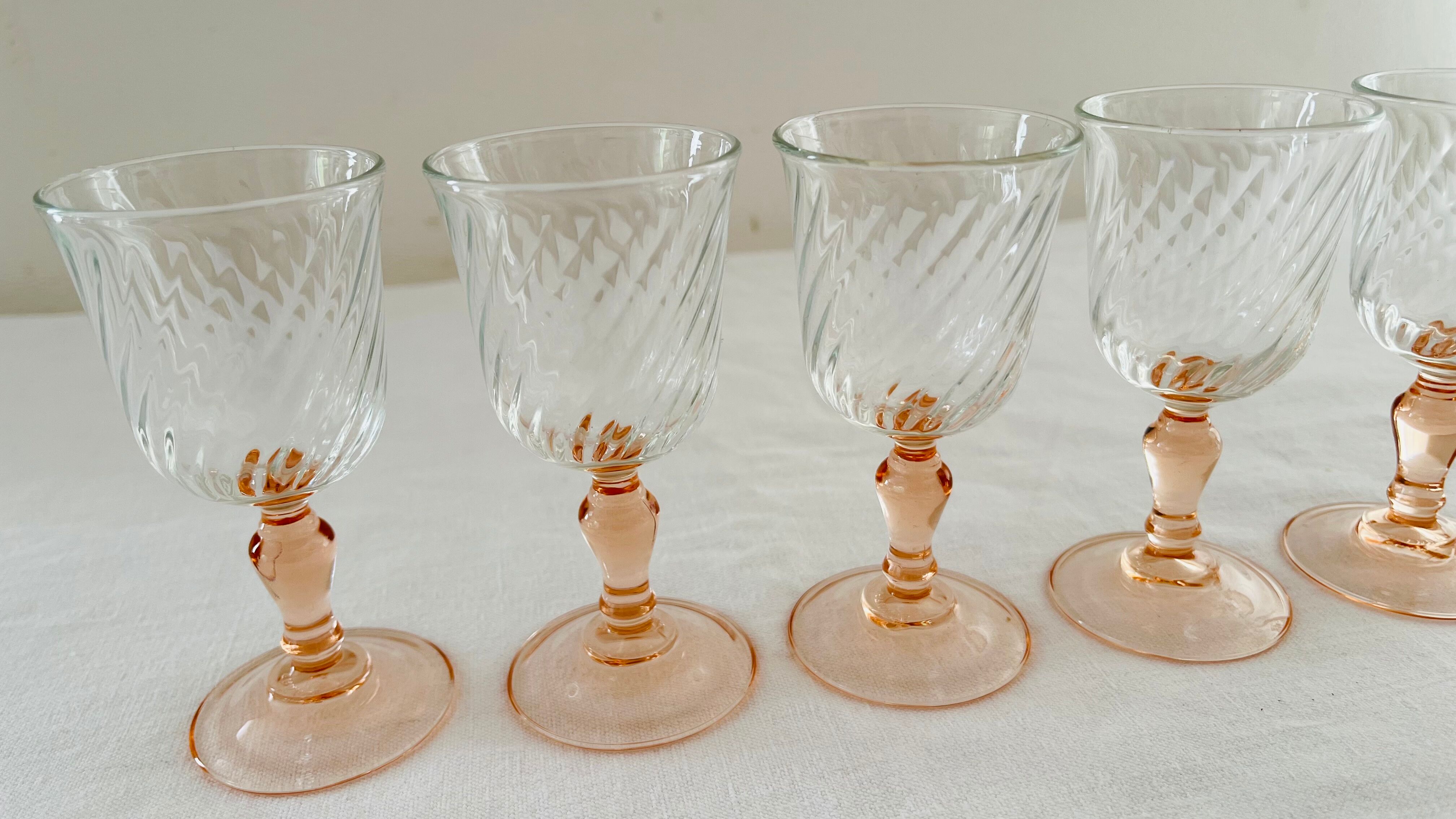 Set of 6 luminarc pink wine glass