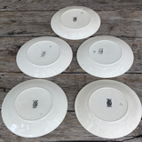 5 assiettes à dessert digoin - art déco