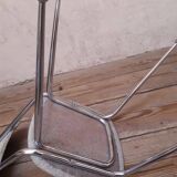 1950s chrome and fabric compass base chair