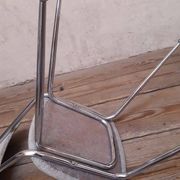 1950s chrome and fabric compass base chair