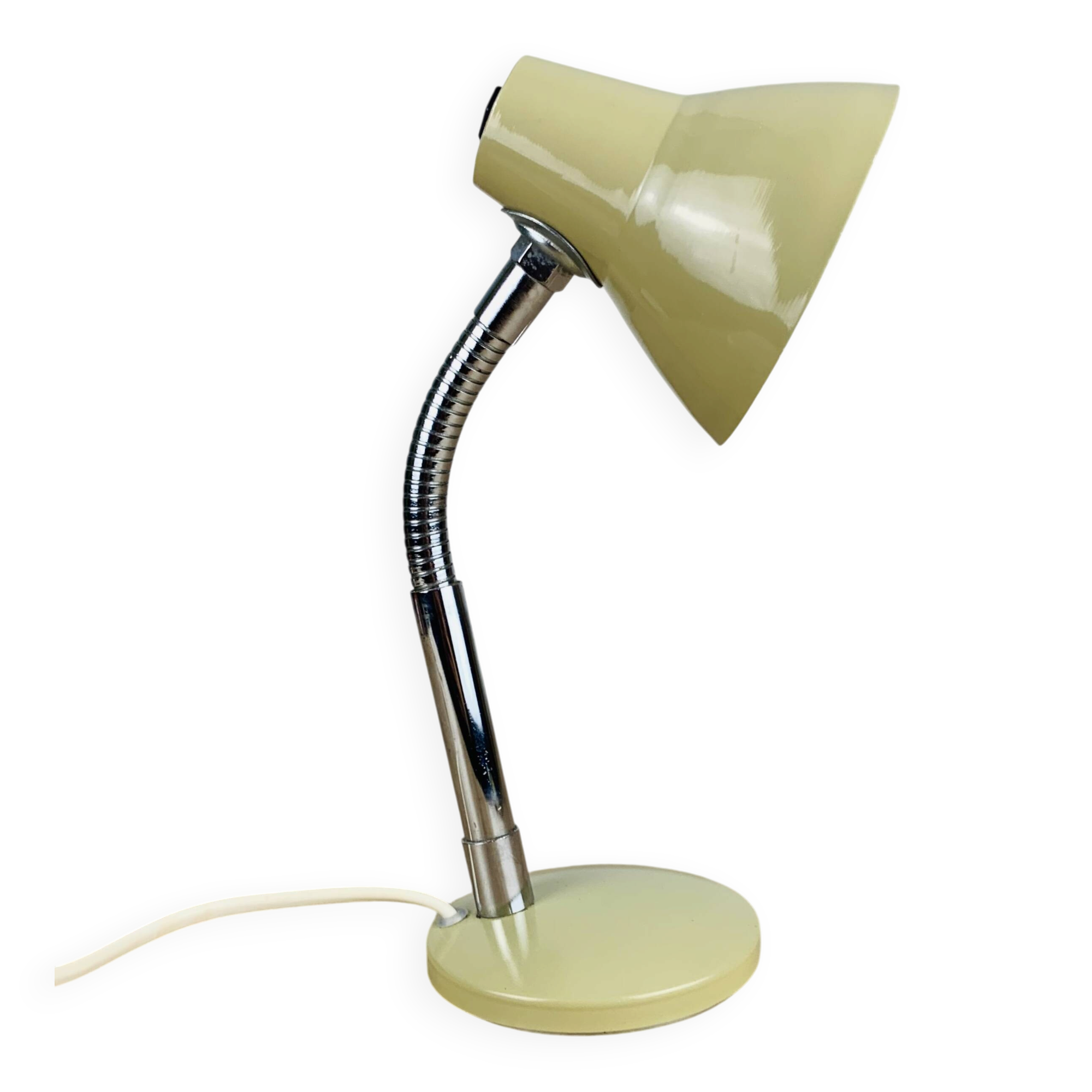 Beige metal cocotte lamp, desk or wall light, 1960s