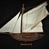 Wooden model of JY Toumelin's Kurun sailboat in Calais