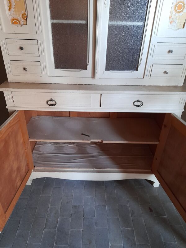 Buffet 2 corps parisien en sapin année 50