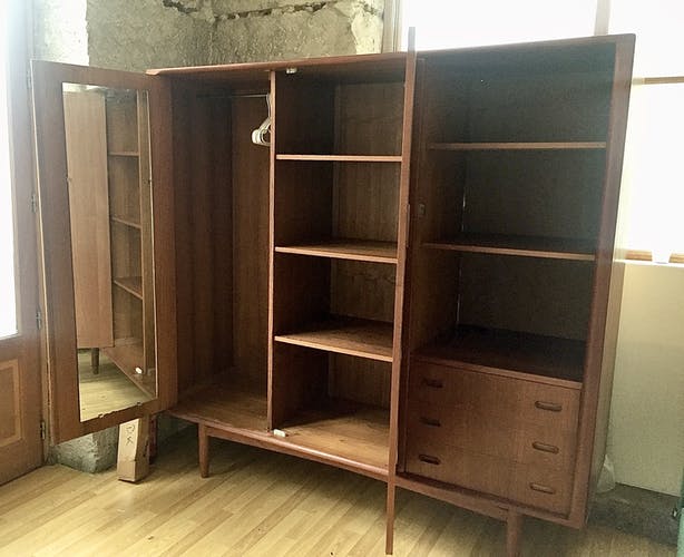 Scandinavian wardrobe in teak