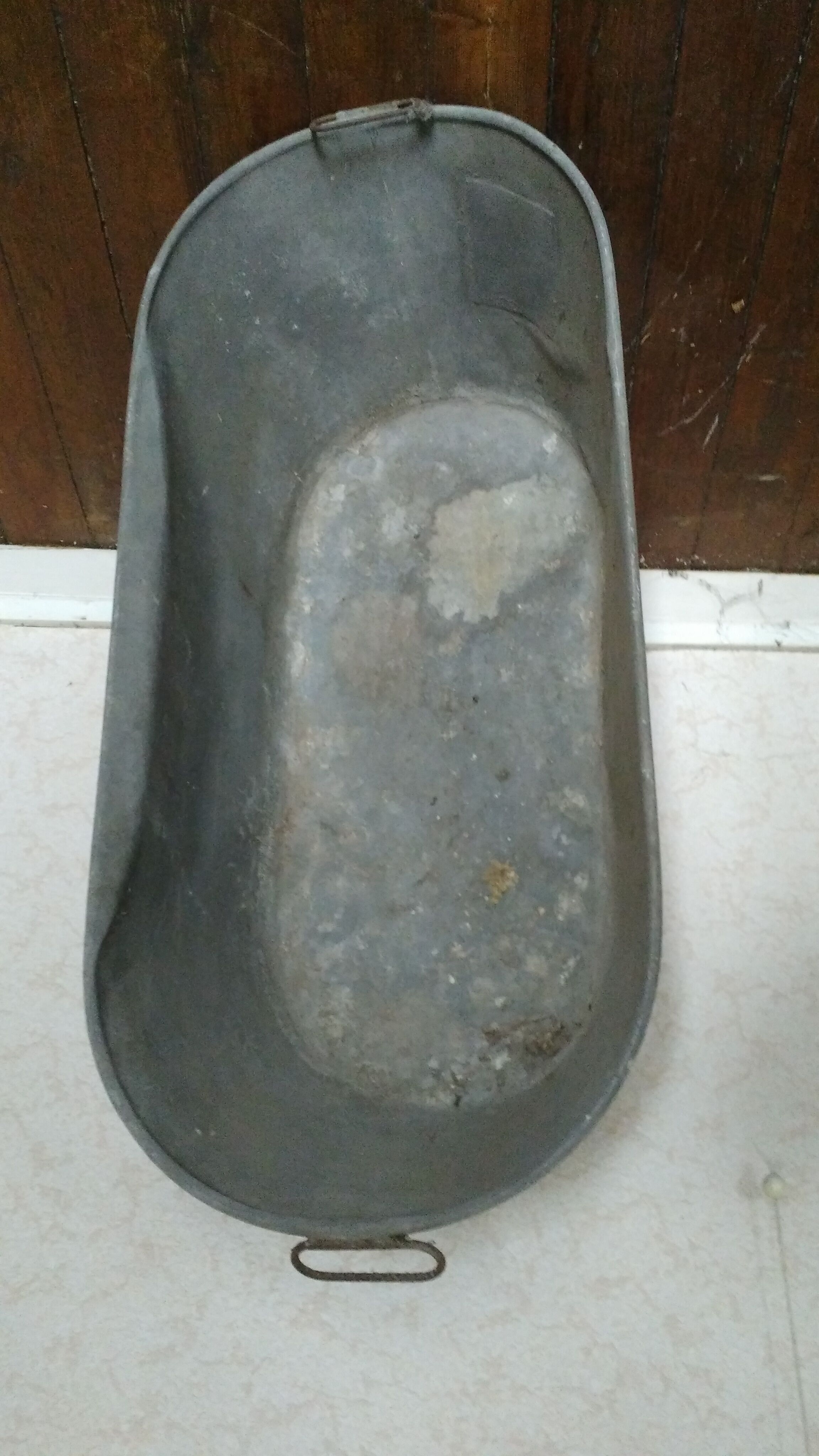 Old zinc bathtub