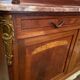 Sideboard two body mirror top marble decoration inlaid bronze Louis XVI