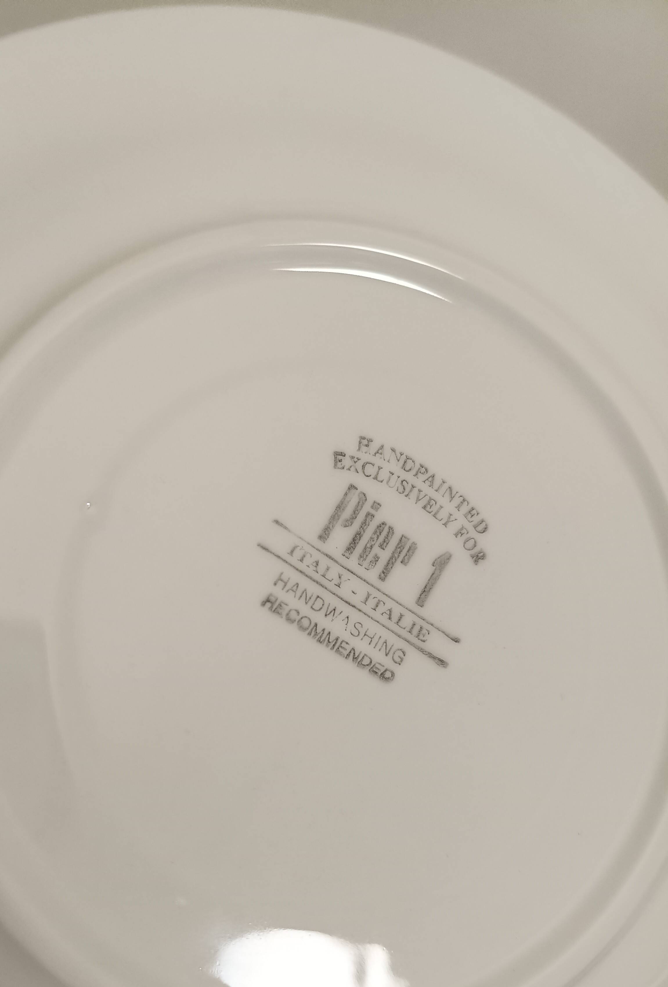 Lot de 4 assiettes à dessert en faïence peintes à la main – Pier 1 – Italie