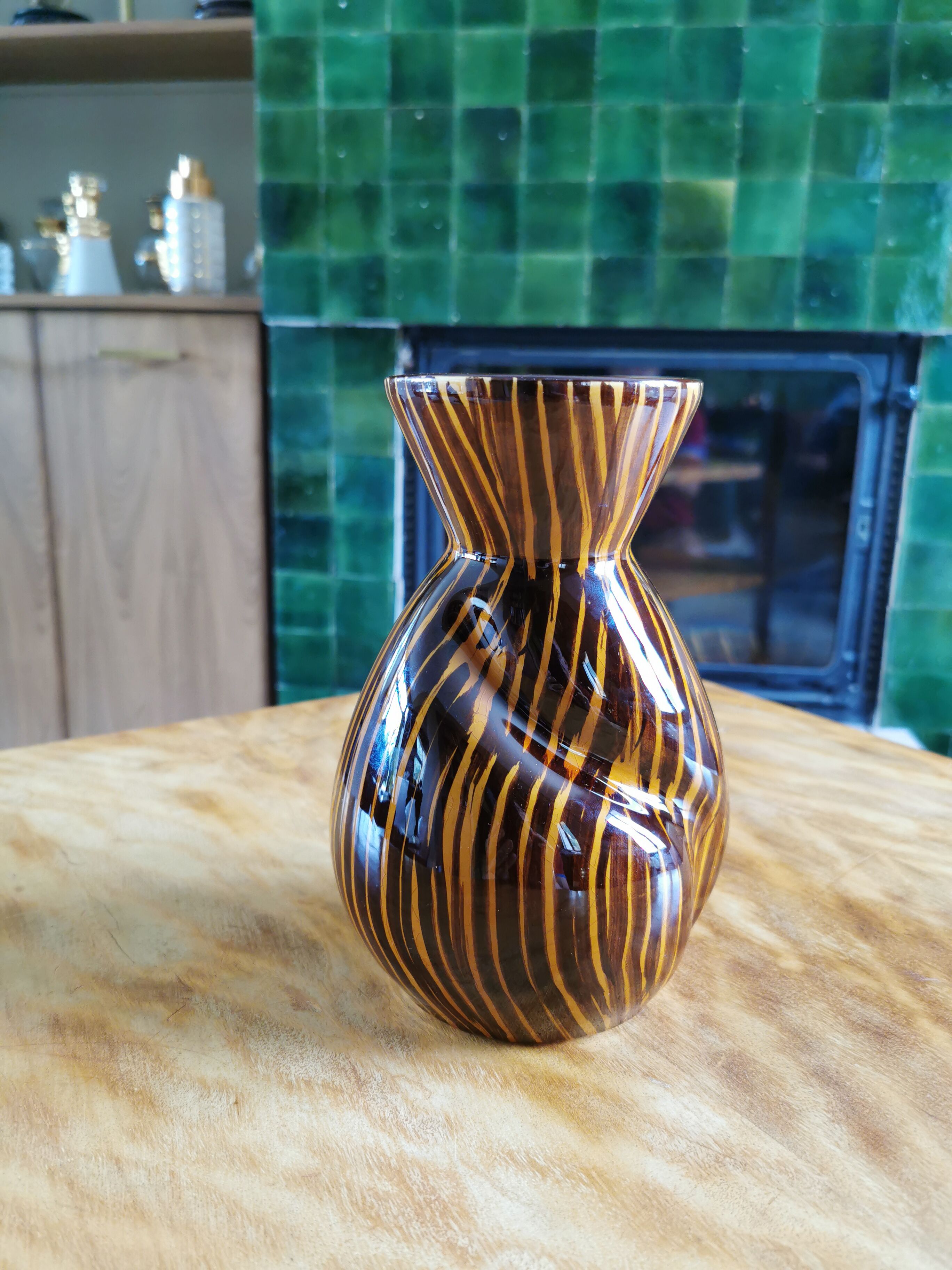 Vintage vase in faience Digoin France