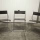 Set of 3 minimalist X line chairs by Niels Jorgen Haugesen.