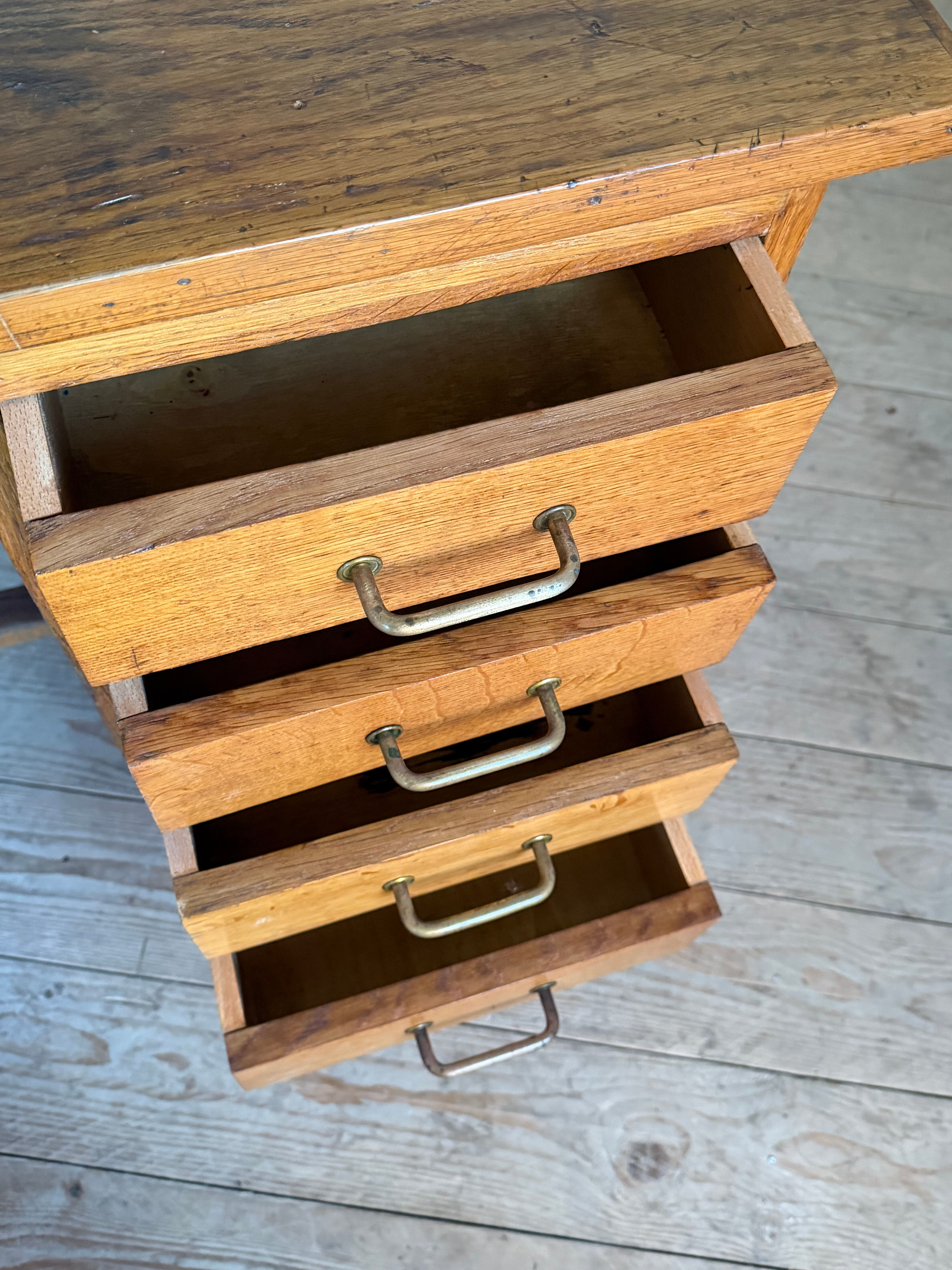 Vintage oak half-minister desk